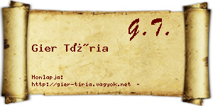 Gier Tíria névjegykártya